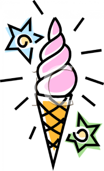 0748 Swirled Soft Serv Ice Cream In A Sugar Cone Clipart Image Jpg
