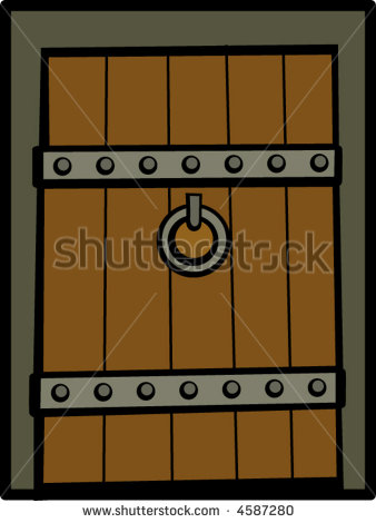 Antique Wooden Door   Stock Vector