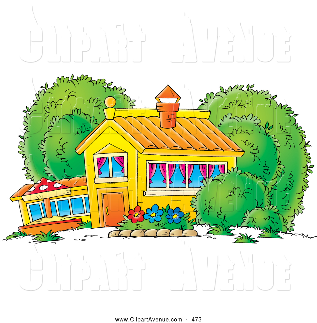 Avenue Clipart Of A Yellow School House Home Or Building With