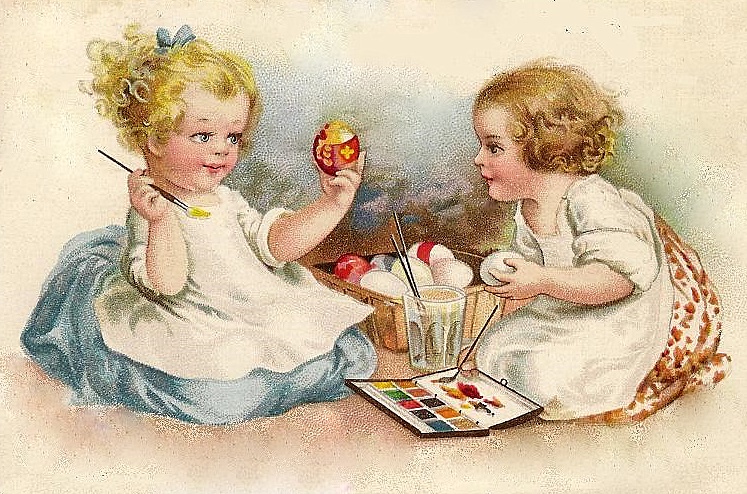 Bumble Button  Free Clip Art Antique Victorian Easter Postcard Images
