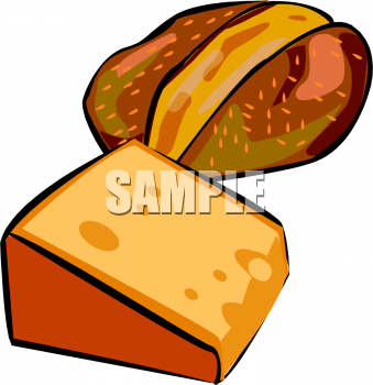 Clipart Of A Loaf Of Bread And A Wedge Of Cheese   Foodclipart Com