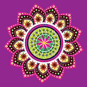 Colorful Indian Pattern   Clipart Graphic