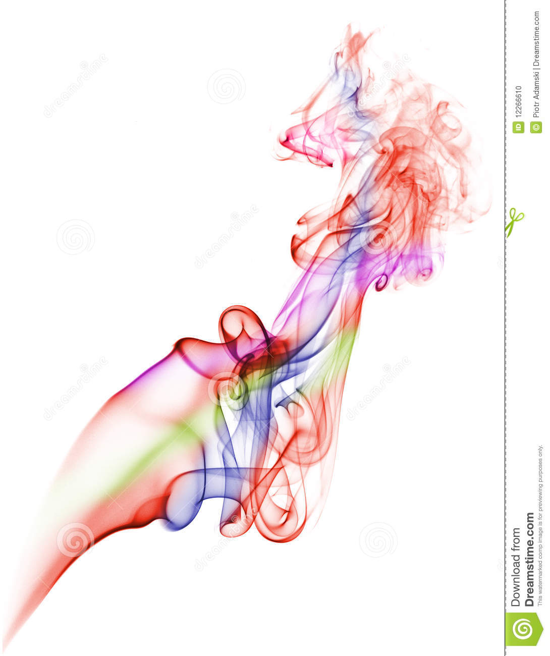 Colourful Art Created From Candle Smoke Against A White Background