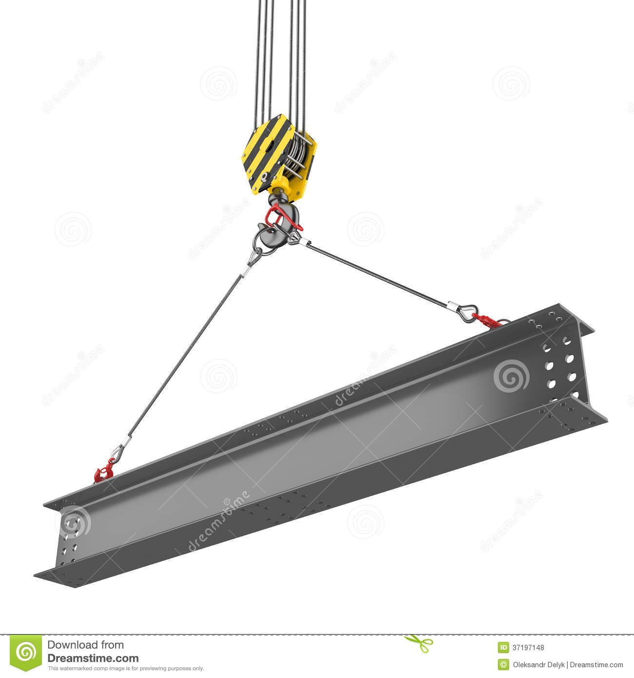 Crane Hook Lifting Of Steel Beam Royalty Free Stock Photos   Image