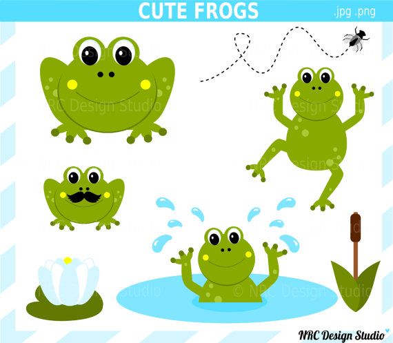 Cute Frog Clip Art Pond Friends Clip Art By Nrcdesignstudio  5 00