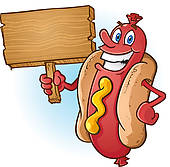 Dancing Hot Dog Clip Art Hot Dog Cartoon Holding Wood