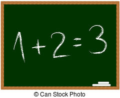Equation On Chalkboard   Vector Illustration With Math