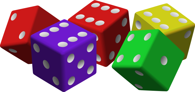 Five Colored Dice By Mariotomo   Five Dice In Four Colors