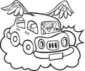Flying Car   Clipart Graphic