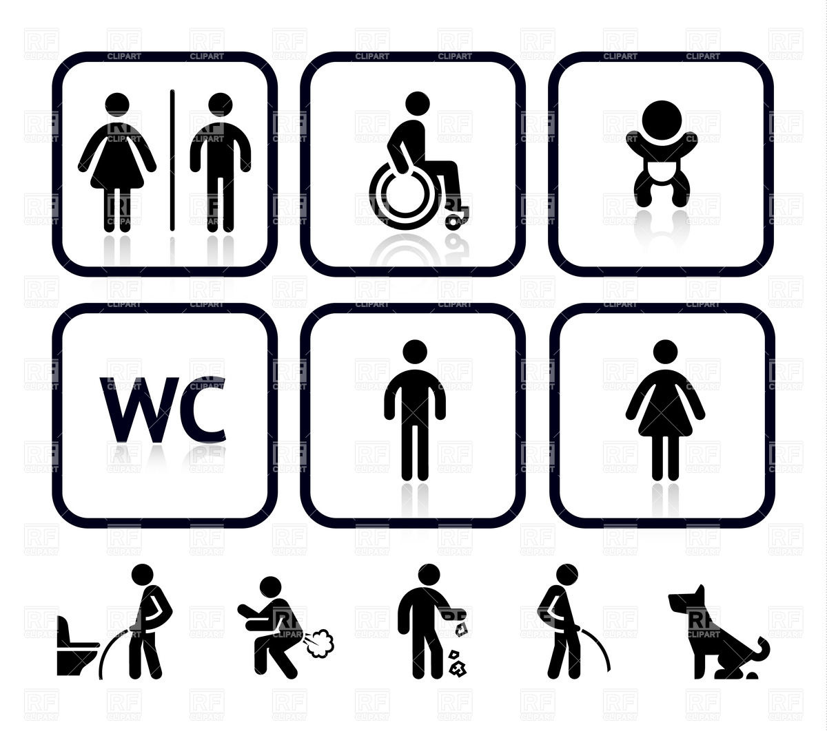      Funny Wc Signs 33110 Download Royalty Free Vector Clipart  Eps