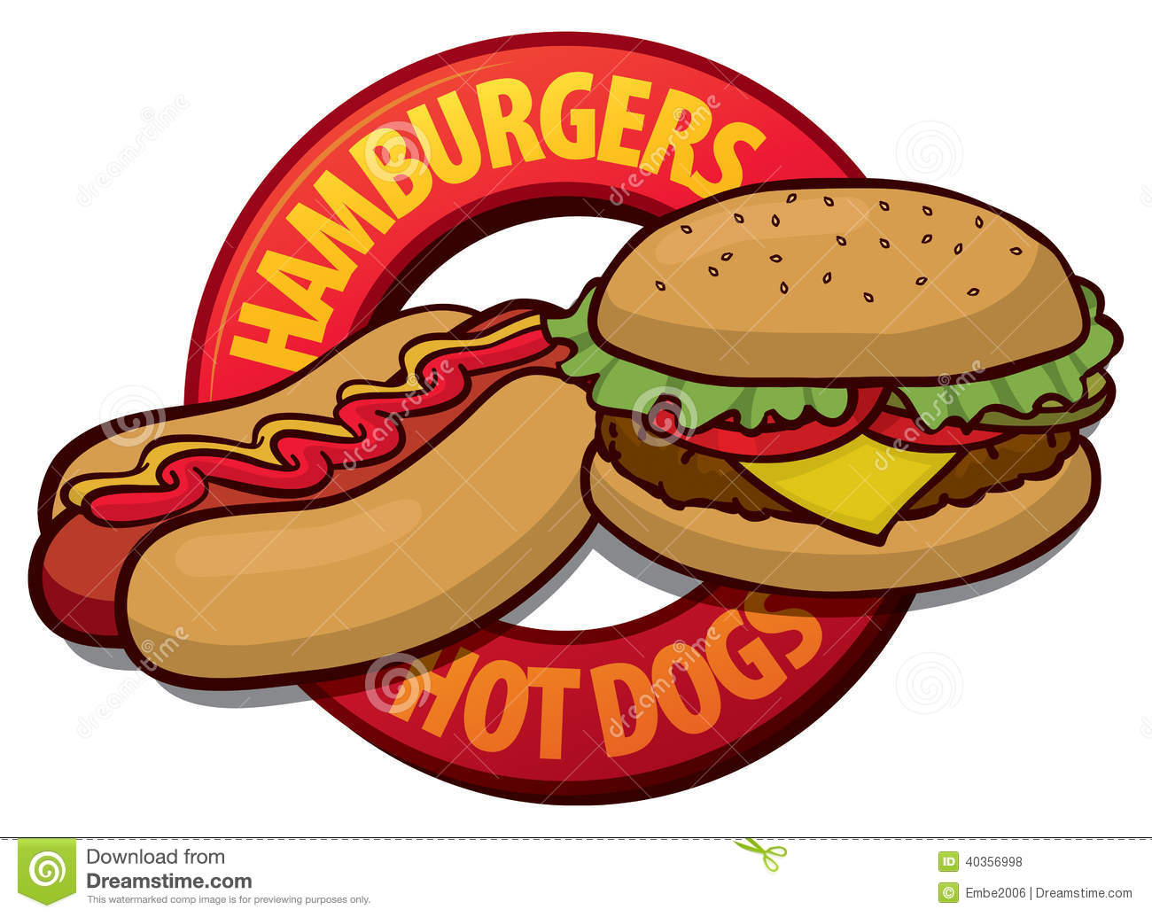 Hamburger Hot Dog Clip Art Clipart
