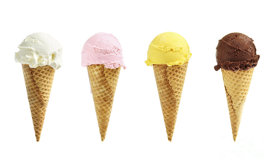 Ice Cream In Sugar Cones Photograph By Elena Elisseeva