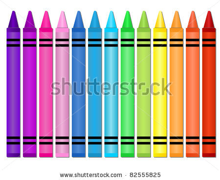 Of Colorful Crayons Standing Upright In A Vector Clip Art Illustration