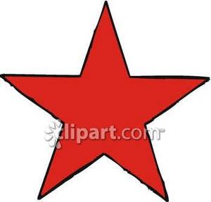 Perfect Red 5 Pointed Star Royalty Free Clipart Picture