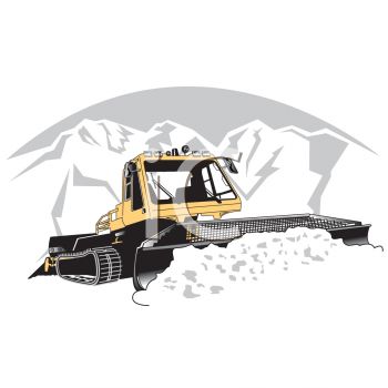 Realistic Illustration Of A Snow Plow At Work   Royalty Free Clip Art