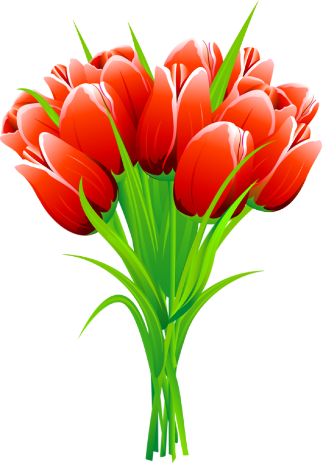 Red Tulips Clipart Bouquet Of Red Tulips