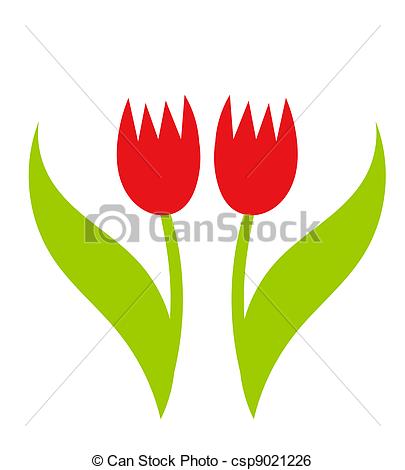 Red Tulips Over White Background Vector    Csp9021226   Search Clipart    