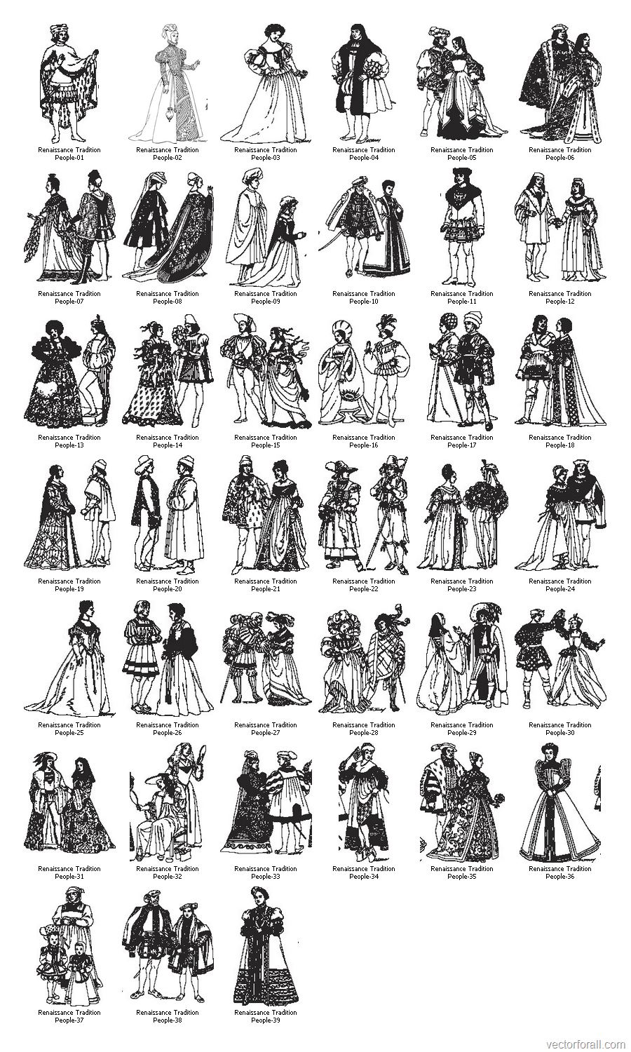 Renaissance Tradition People Free Vector Clipart  1