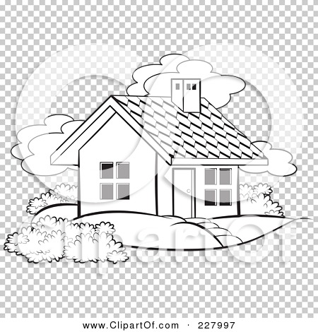 Rf  Clipart Illustration Of A Coloring Page Outline Of A Cute House