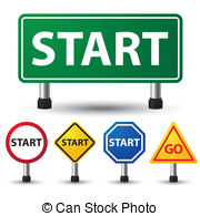 Start Sign   Vector Illustration Of Start Sign On White