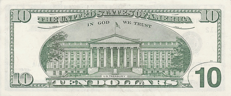 Ten Dollar Bill Us Back   Http   Www Wpclipart Com Money Us Currency