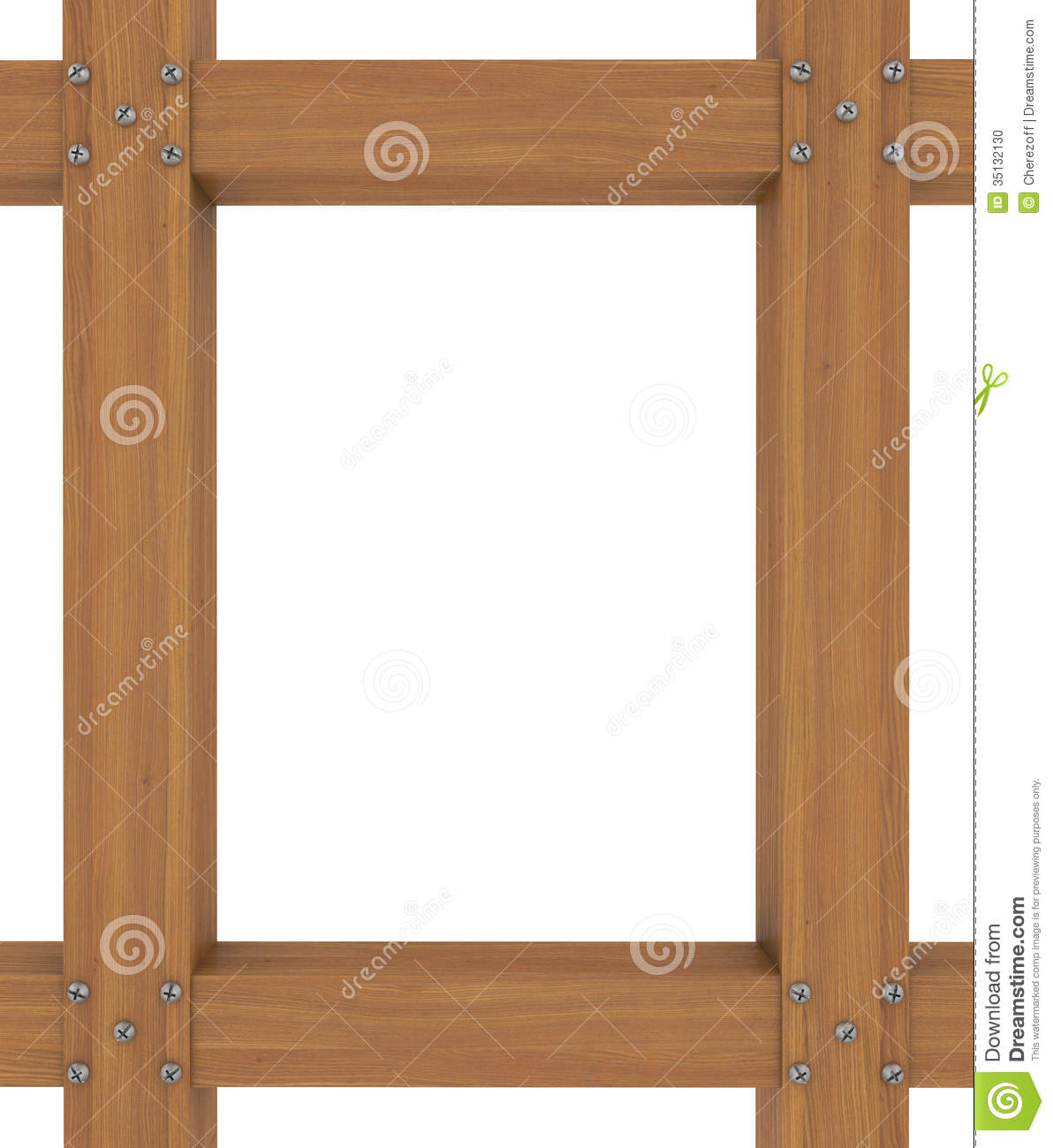 The Wooden Frame Of The Boards Are Connected With Screws  Isolated    