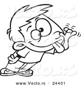 Vector Of A Cartoon Boy Sticking His Tongue Out And Making A Funny