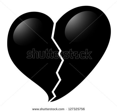 Black Broken Heart Icon Broken Black Heart