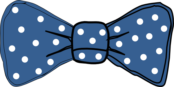 Bow Tie Blue With White Dots Clip Art At Clker Com   Vector Clip Art