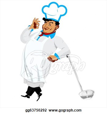 Clip Art   Funny Happy Chef On A White Background   Stock Illustration