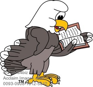 Cute Eagle Clipart Bald Eagle Reading Book Jpg