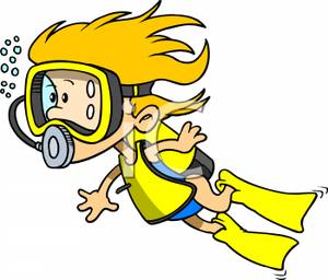 Diver Clipart A Young Girl Scuba Diving Royalty Free Clipart Picture