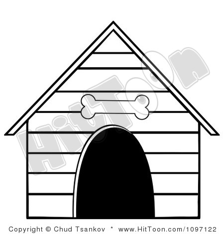 Dog House Clipart Black And White 1097122 Clipart Black And White Dog    