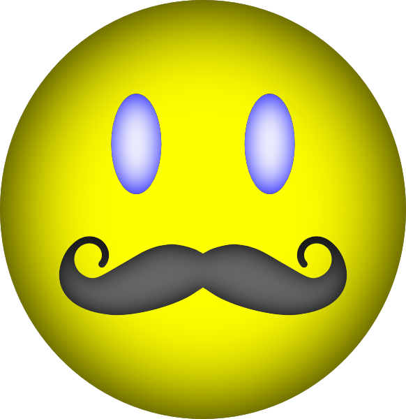 Happy Face Mustache Clip Art At Clker Com   Vector Clip Art Online    
