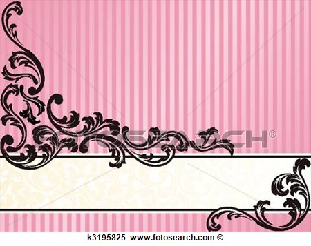 Horizontal French Retro Banner In Pink  Fotosearch   Search Clip Art