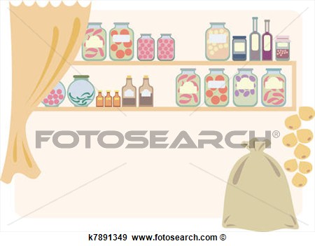 Illustration Of Home Pantry For Food  K7891349   Search Vector Clipart