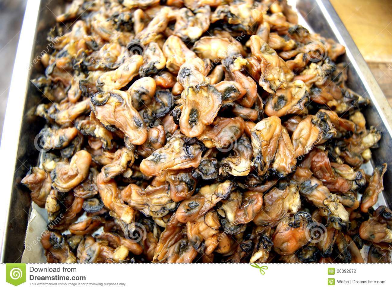Oyster Meat Was Dried Meat Is The Result Of Processing After The