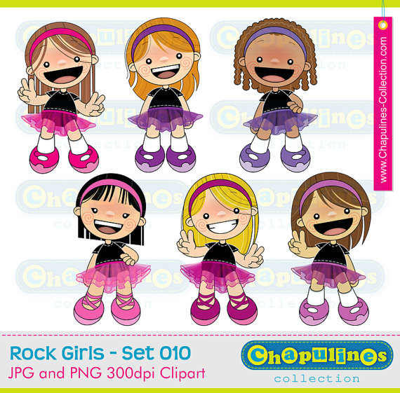 Rock Tutu Girls Digital Clipart 010
