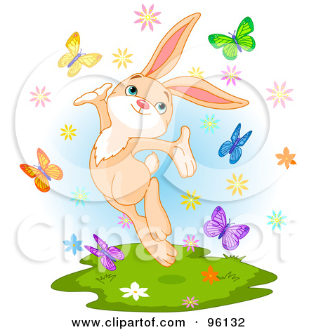 Royalty Free  Rf  Clipart Illustration Of A Happy Spring Time Bunny