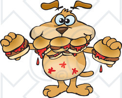 Royalty Free  Rf  Clipart Illustration Of A Hungry Sparkey Dog Shoving