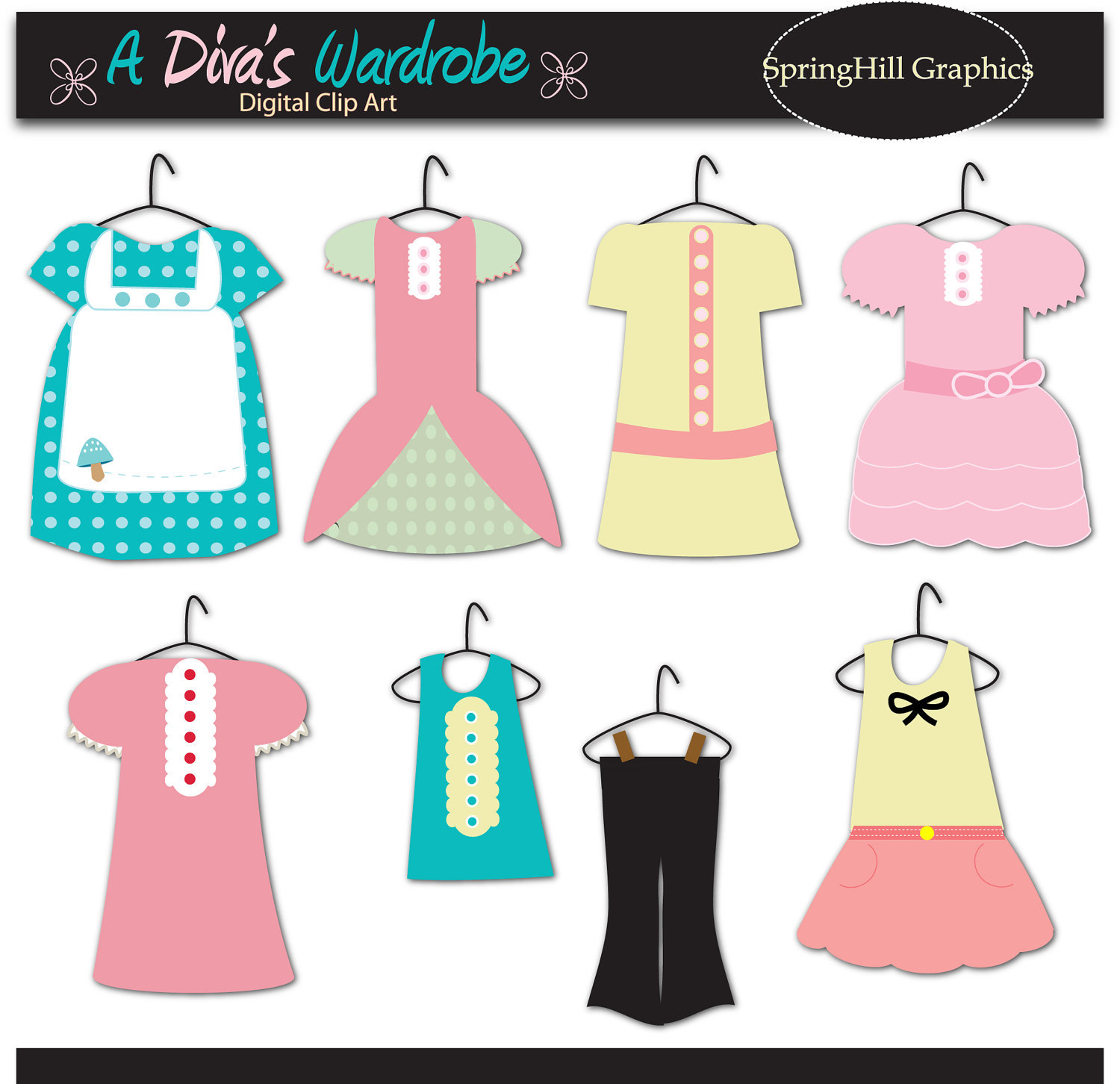 Sale Lil Diva Wardrobe Digital Clip Art Web By Printmagicclipart
