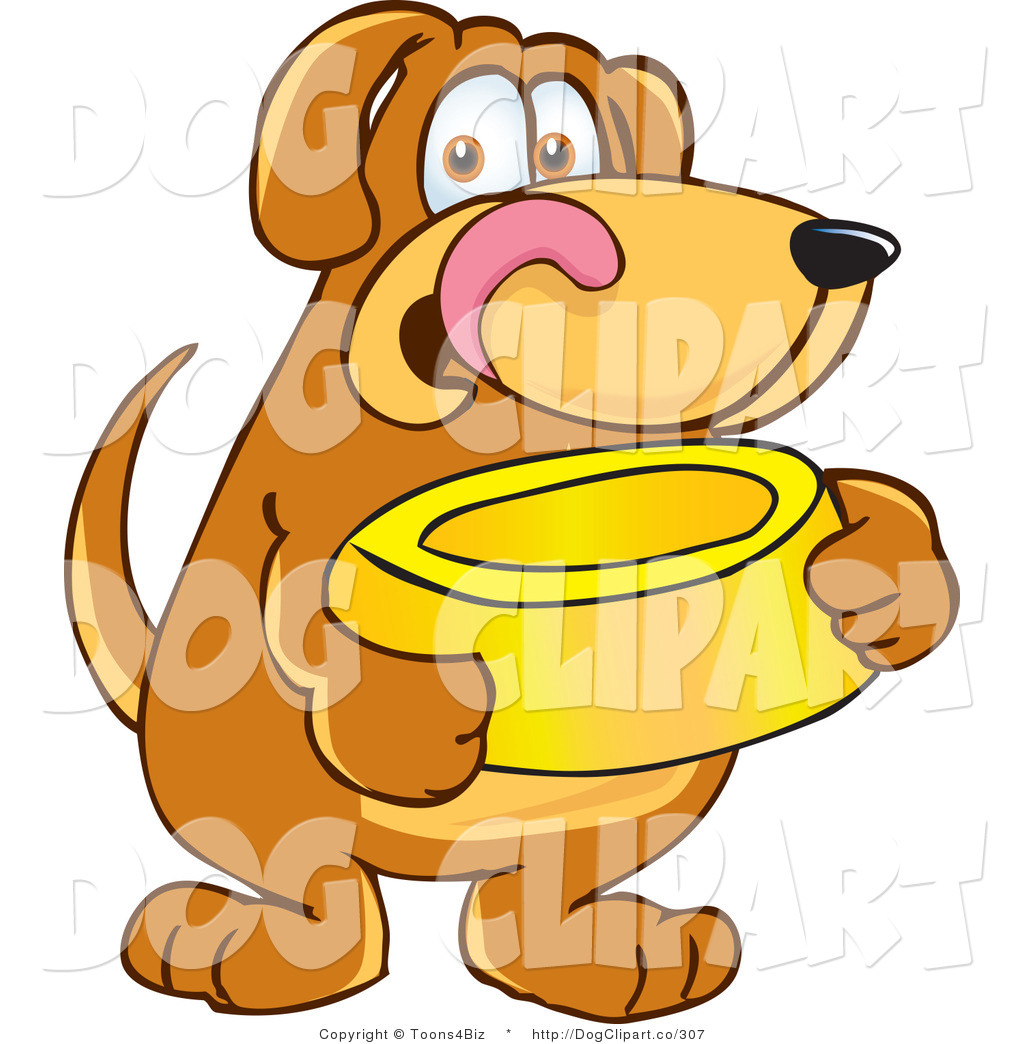 Vector Cartoon Clip Art Of A Hungry Brown Dog Mascot Cartoon Character