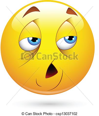 Vector Clipart Of Tired Smiley Face   Vector Illustration Of Tired