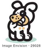 29028 Royalty Free Cartoon Clip Art Of A Silly Dog Biting His Own Tail
