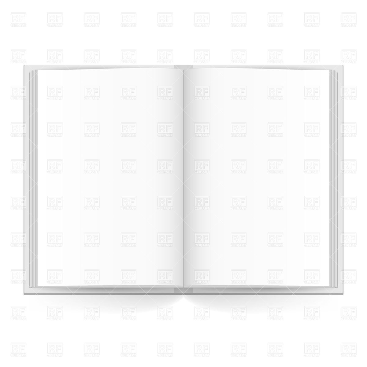 Blank Open Book Clip Art Opened Hardback Book With