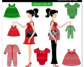 Clip Art Digital Clipart Christmas Mom Digital Polka Dots Chic   Mod