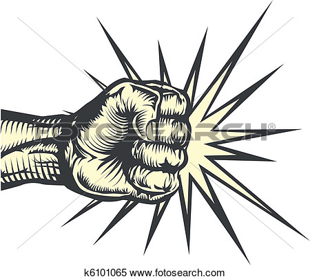 Clipart   Fist Punching  Fotosearch   Search Clip Art Illustration