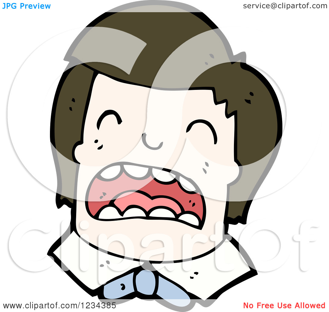 Clipart Of A Man Crying   Royalty Free Vector Illustration By