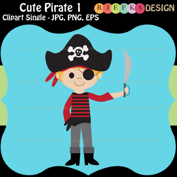 Cute Pirate 1 Boy Pirate Clipart Singles By Riefka On Etsy