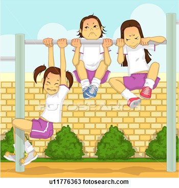 Drawing   Children Doing Pull Ups  Fotosearch   Search Clipart    